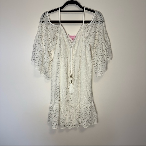 Lilly Pulitzer White Lace Dress Size M - Picture 1 of 7